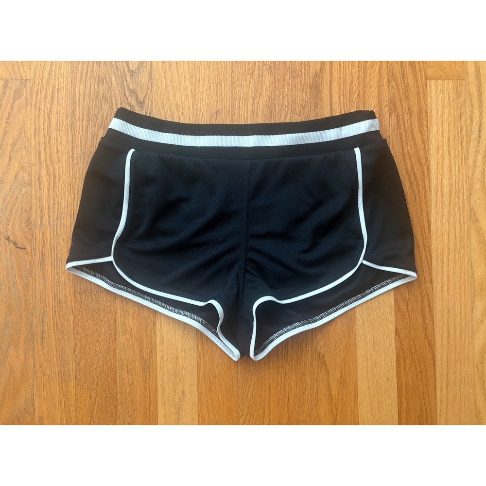 Free People FP Movement Practice Run Shorts Black White Contrast Trim Size M - Picture 2 of 5